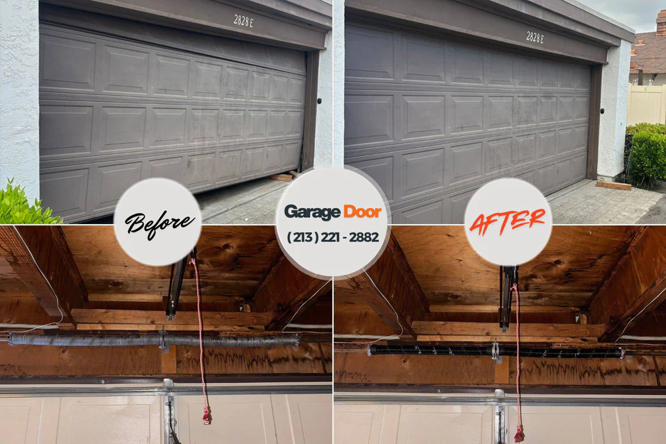 Before and after: garage door repair Myrtle Beach, SC